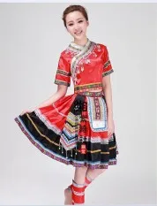 Женская одежда Hmong Miao древнее традиционное китайское платье для танцев большие