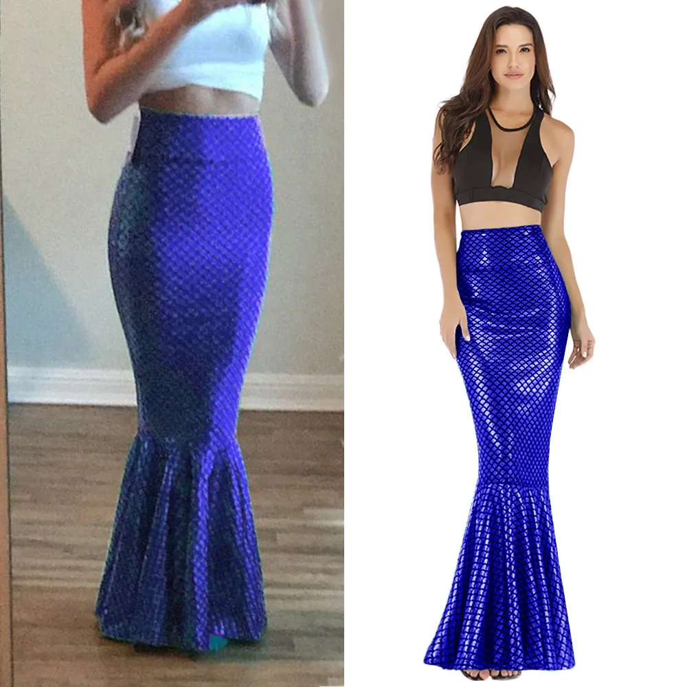 Женское Модное Длинное блестящее платье-Русалка с блестками элегантное