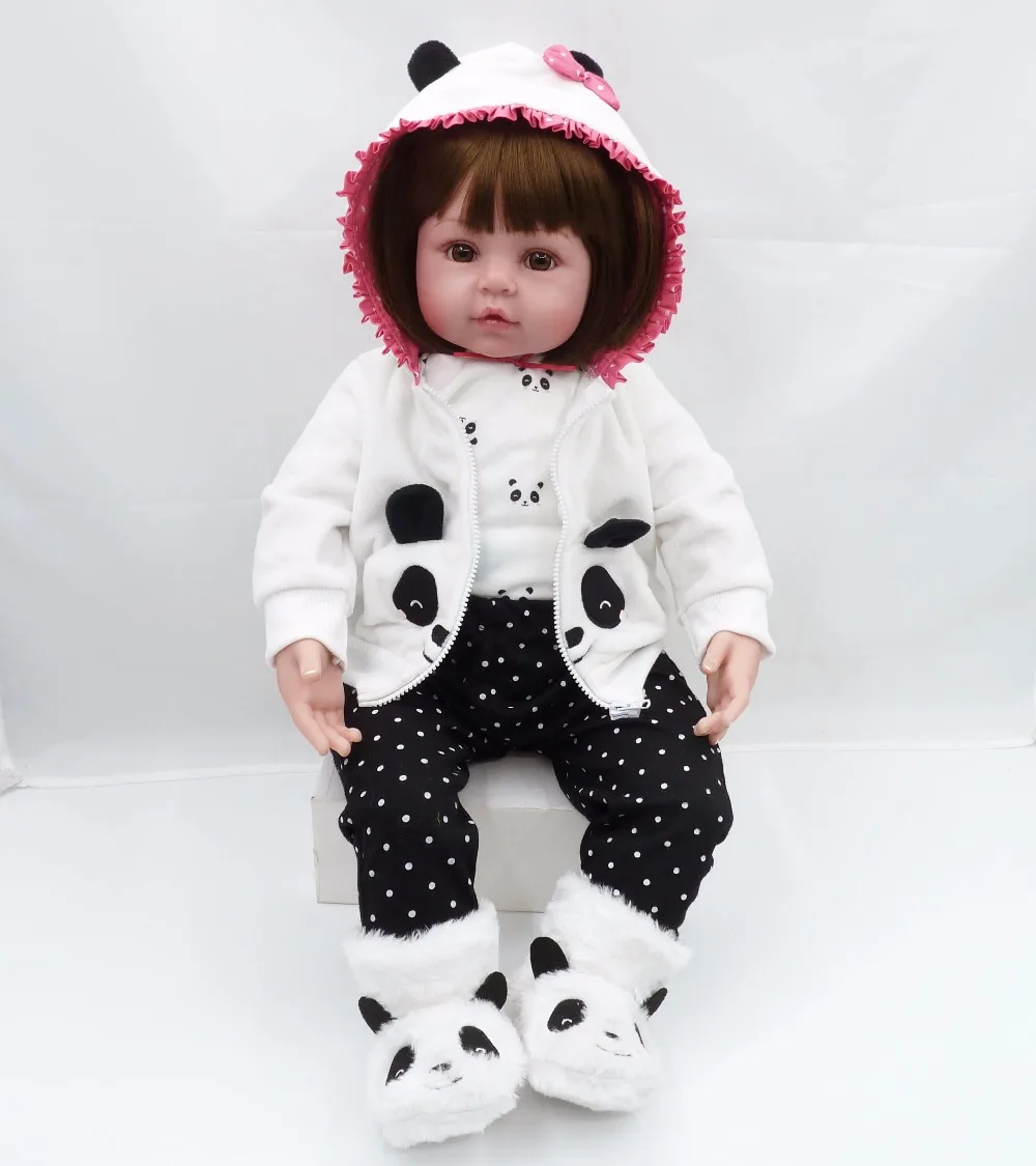 19 дюймов Reborn Baby Doll Реалистичная полный силиконовые средства ухода за кожей Bebe Menina