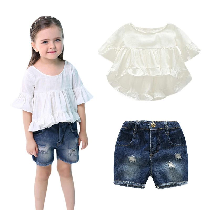 Summer Girls Clothing Sets 2018 New Fashion Active girl Children's Cartoon Print Sweatshirts + Pants Suit | Детская одежда и