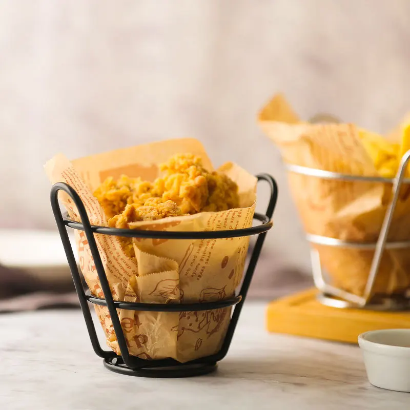 Креативные корзины для хранения закусок из нержавеющей стали жареная еда рыба