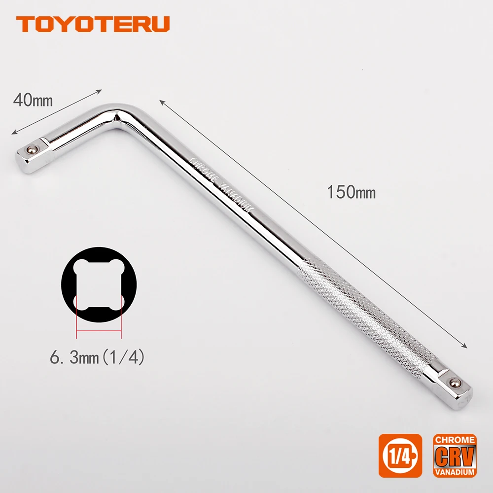 TOYOTERU 1/" 3/8" 1/" L тип тяжелый привод торцевой ключ высокое качество хром-ванадиевая сталь изогнутый стержень гаечный ключ ручные инструменты