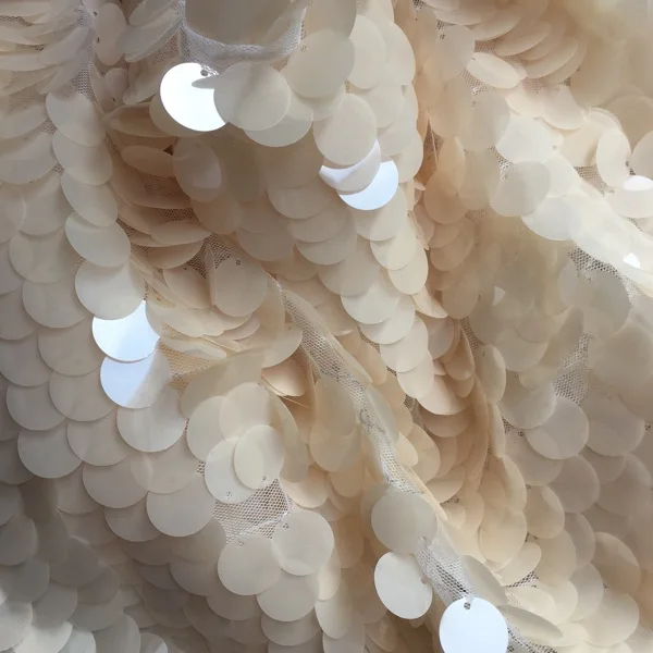 18 мм большая блестящая ткань бежевое дизайнерское шитье свадебное платье