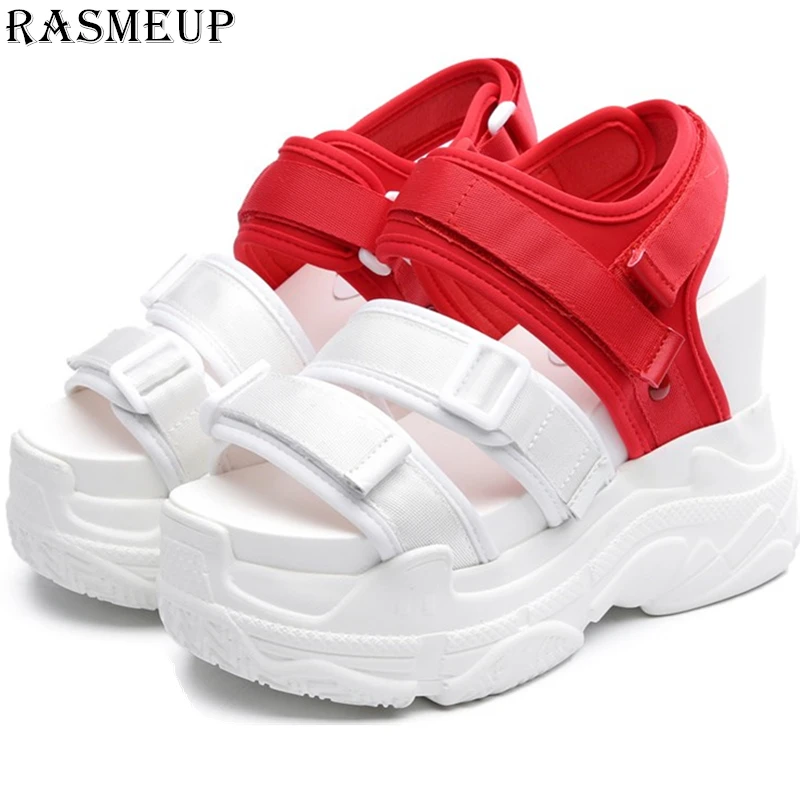 Женские босоножки на платформе RASMEUP Брендовые повседневные массивной танкетке