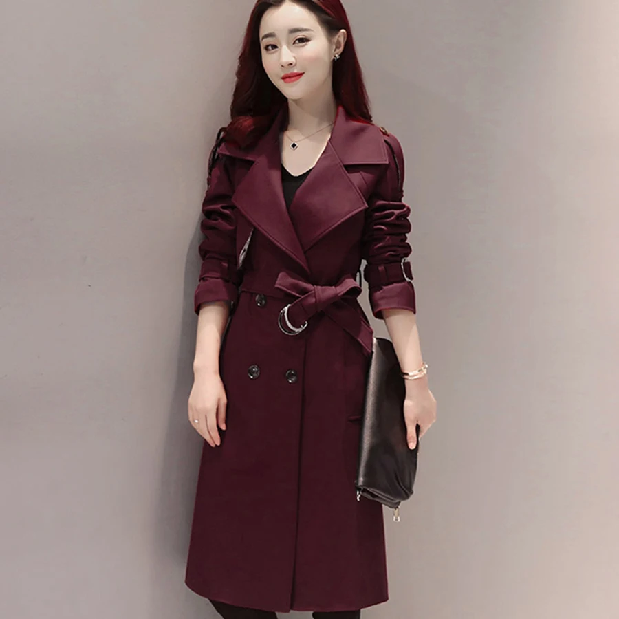 Ladies Double Breasted Trench Coat Winter Cardigan Windbreaker Plus Size Decently Ukraine Harajuku Overcoats For Womens P7C1155 | Женская