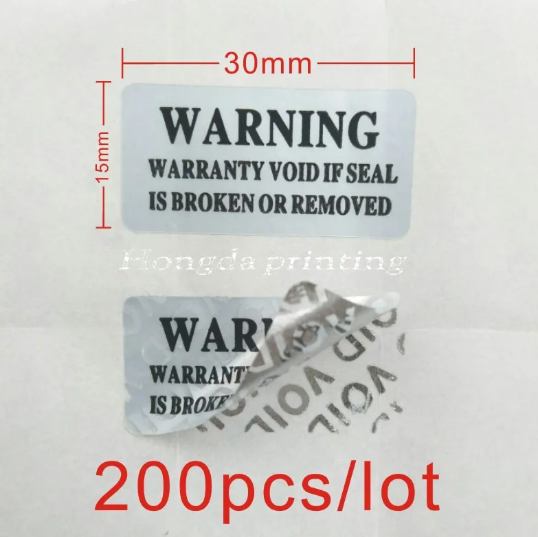 ETRONTONDA200pcs антифальшивые защитные этикетки удаленные видимая