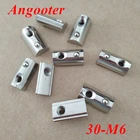 100 шт. M6 T Пружинные гайки 30-M6 полукруглые эластичные гайки для 3030 алюминиевых профилей разъем для подключения 8 мм