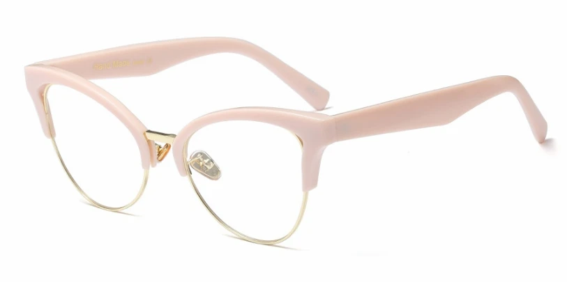 Half Frame Cat Eye Hollow Glasses Frames Women Trending Optical Fashion Computer Glasses 45640