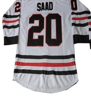 wholesale 2013 usa chicago 20 saad hockey Jerseys with stanley cup chams Size 48 50 52 54 56 mix order Free Shipping|hockey jersey supplier|jersey