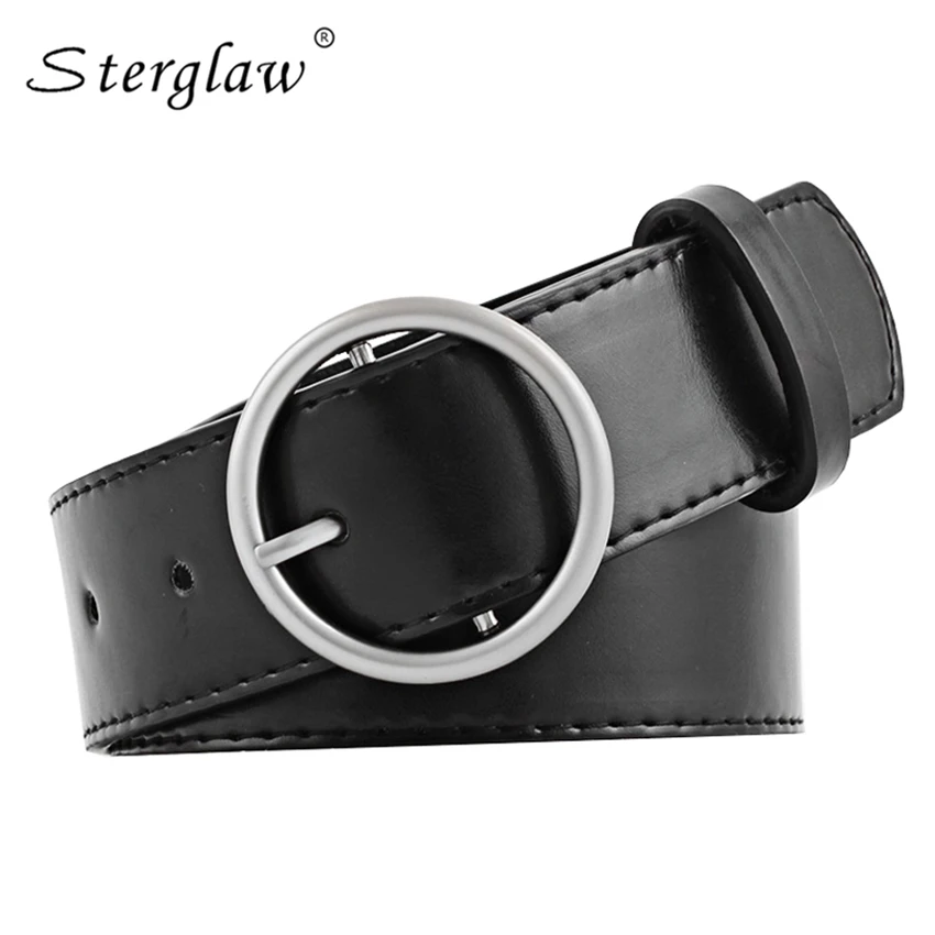 Ремень женский кожаный с круглой пряжкой 95 105 см|wide belts for women|belts womenfashion women |