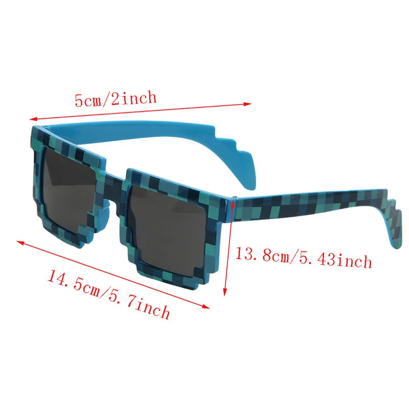 

New Novelty Pixel Mosaic Glasses Sunglasses Party Cosplay Photo Prop Toy Unisex