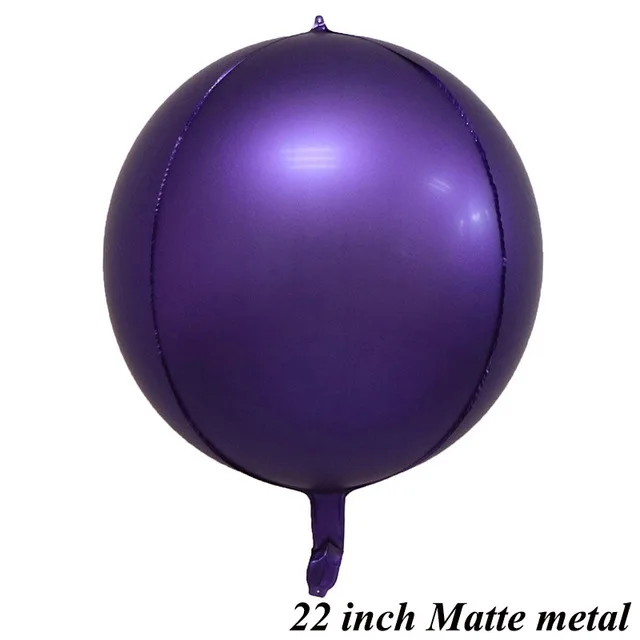 Metal Purple 1 шт. 22 дюйма золото серебро 4D круглые воздушные шары из фольги Anniversaire Свадебные украшения на день рождения гелиевый надувной балоны Globos - Цвет: Metal Purple