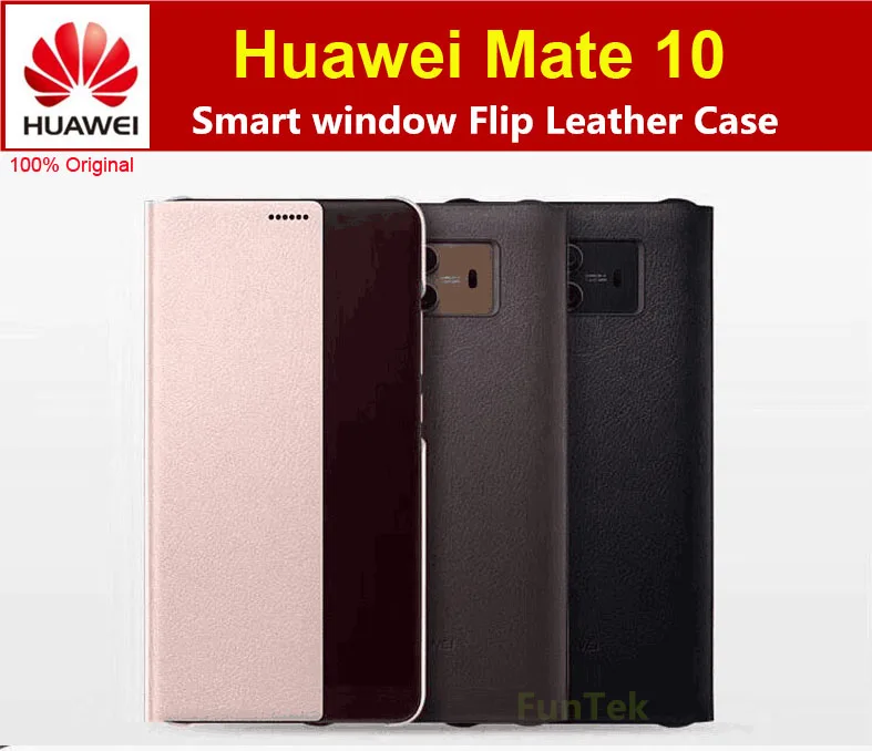 Оригинальный huawei mate 10 чехол умный вид Окно Флип кожаный Пробуждение и замок