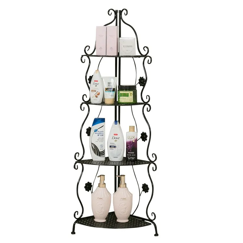 Полки напольные Многослойные из кованого железа угловая рама для туалета