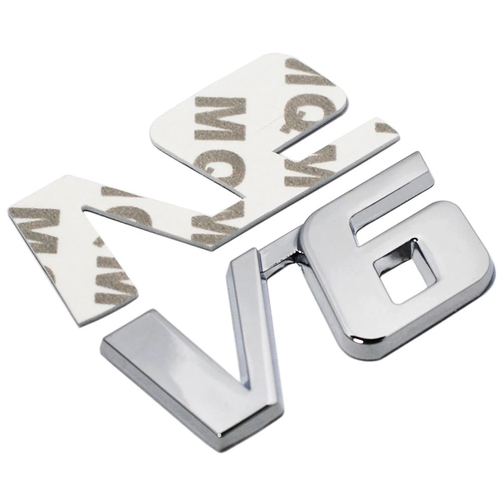 Автомобильная хромированная металлическая эмблема V6 3D наклейка для багажника