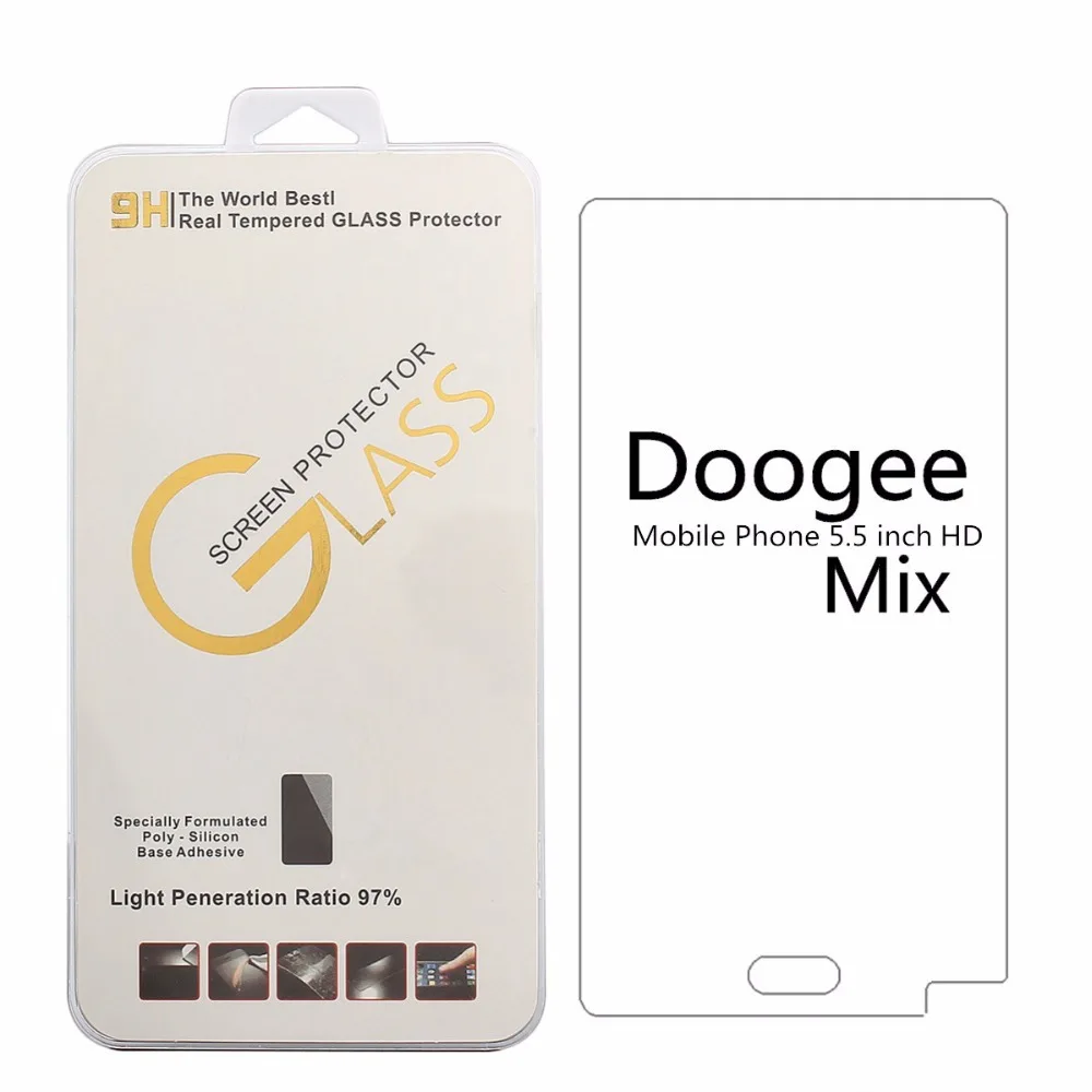 Новое закаленное стекло Для Doogee MIX 9H 2.5D высококачественное защитное Mix Smartphonefree white