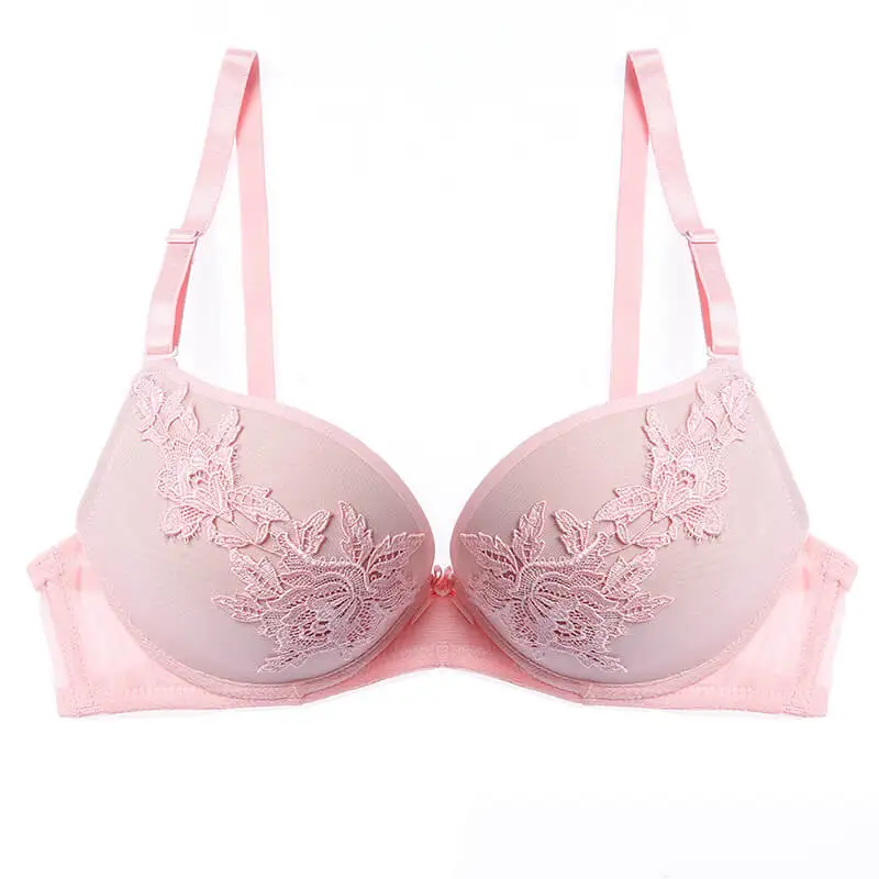 pink Lilymoda сексуальный бюстгальтер 3/4 чашка пуш-ап Роскошная Цветочная вышивка для женщин нижнее белье женское нижнее белье бюстгальтер высокого качества - Цвет: pink