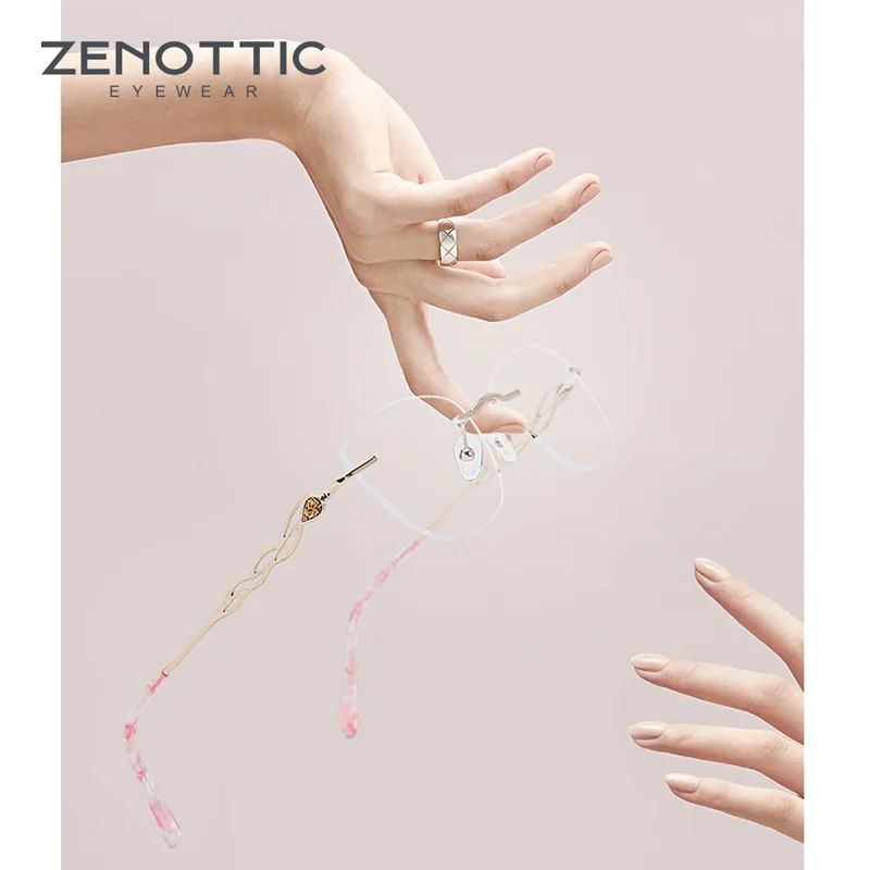 Титановые очки ZENOTTI, оправа для женщин, ультра светильник, очки, Классический роскошный дизайн, Рецептурные очки для близоруких, очки, Новинка AX1272