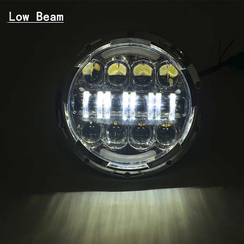 7 INCH Round LED Headlight with DRL Integrated 7'' 80W Headlights for Jeep Wrangler Harley Hummer FJ Cruise Defender |