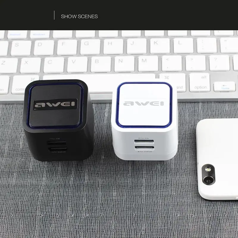 AWEI стандарт Великобритании зарядное устройство для путешествий двойной usb