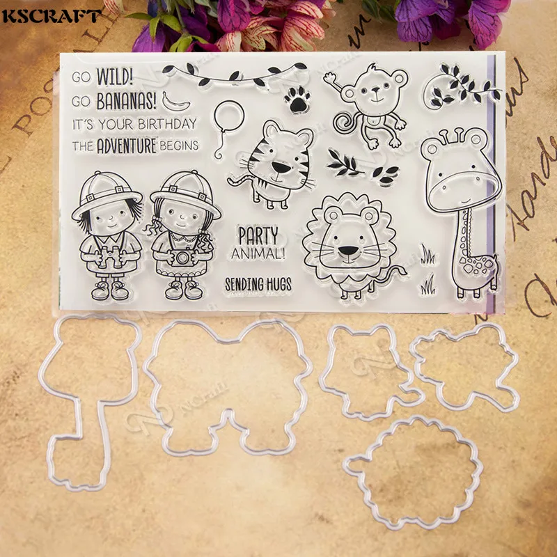 KSCRAFT Animal Gathering Metal Cutting Dies And Stamp for DIY Scrapbooking/photo album Decorative Embossing Paper Cards 580 | Дом и сад