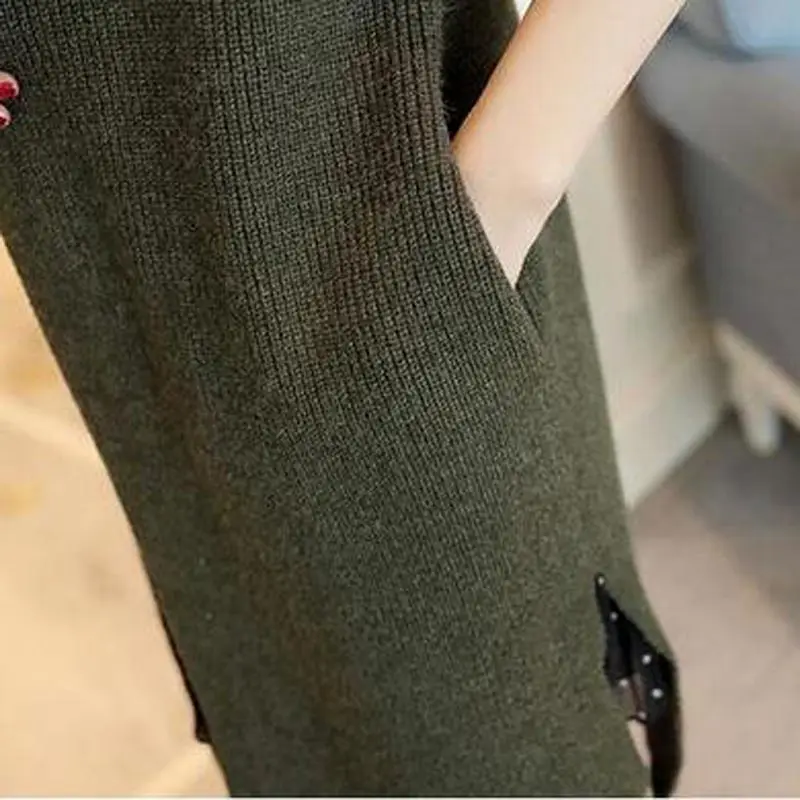 Женские кардиганы повседневный теплый Длинный дизайнерский Женский трикотажный