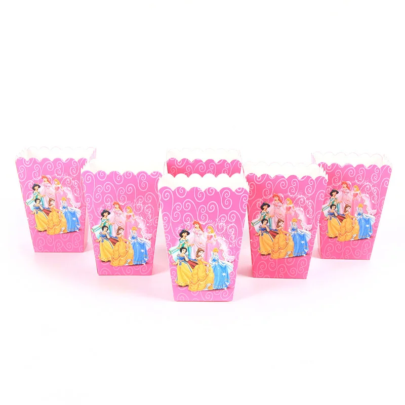 24 шт./лот Принцесса Тема попкорн конфеты коробки для девочек на День рождения