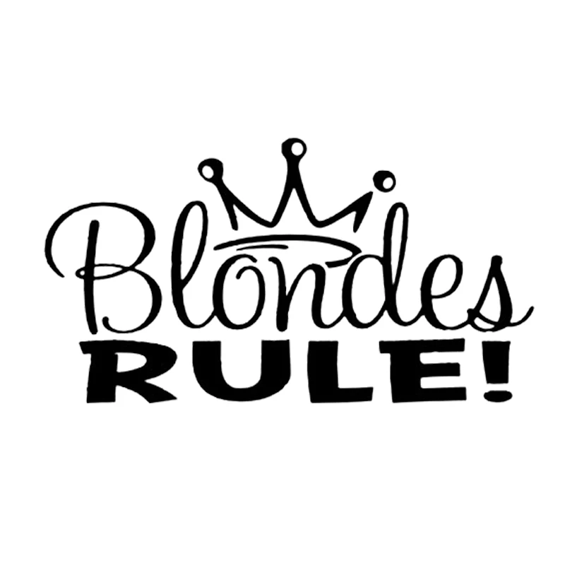 

12.7CM * 6.9CM For Blondes Rule Lovely Princess Crown Vinyl Sticker Car Decal