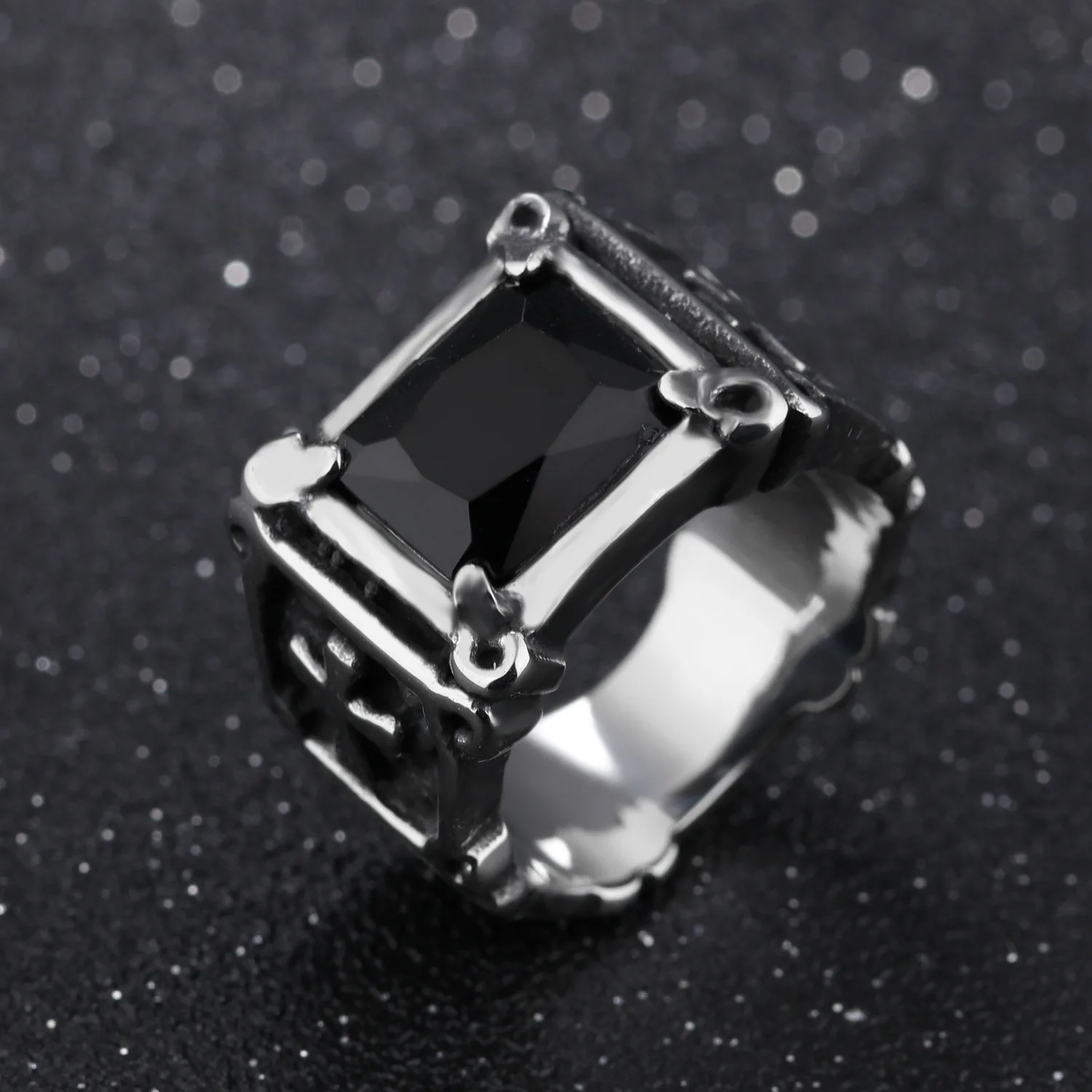 2019 кольцо из нержавеющей стали с золотым крестом панк мужское Ретро