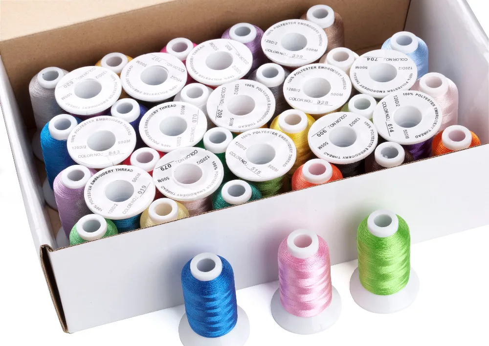 Швейная нить Simthread 40 Brother из полиэстера для вышивания 5 шт. пластиковые бруски