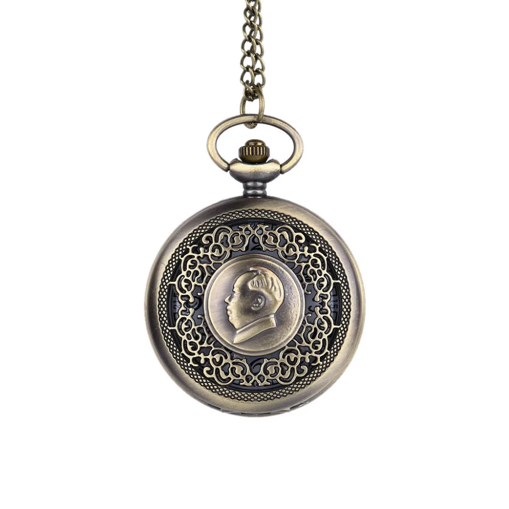 Мужские и женские карманные часы классические ретро Мао Цзэдун с портретом