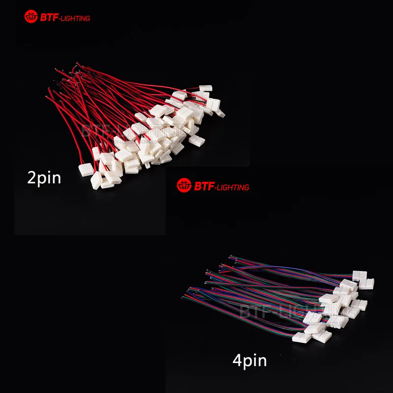 20 шт 8 мм/10 мм/12 мм 2pin/3pin/4pin/5pin одиночный/двойной конец Solderless крышка разъем IP65 15 см кабель/провод для 5050/3528 светодиодные ленты