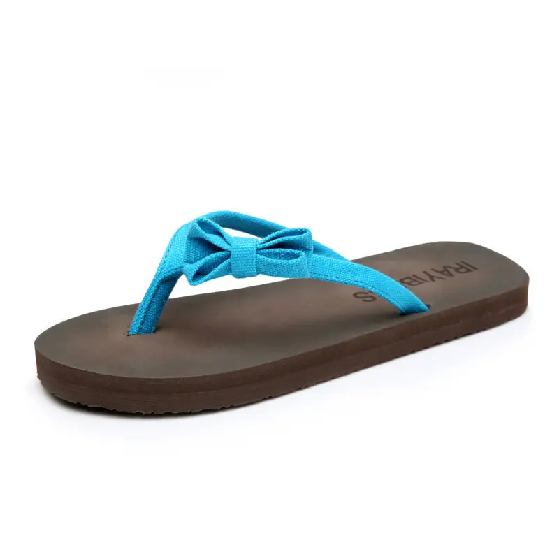 Fashion Woman 1.6cm Casual Outside Flip Flops With Butterfly Knot Summer Style Beach Leisure PVC High Quality Female Sandals | Обувь