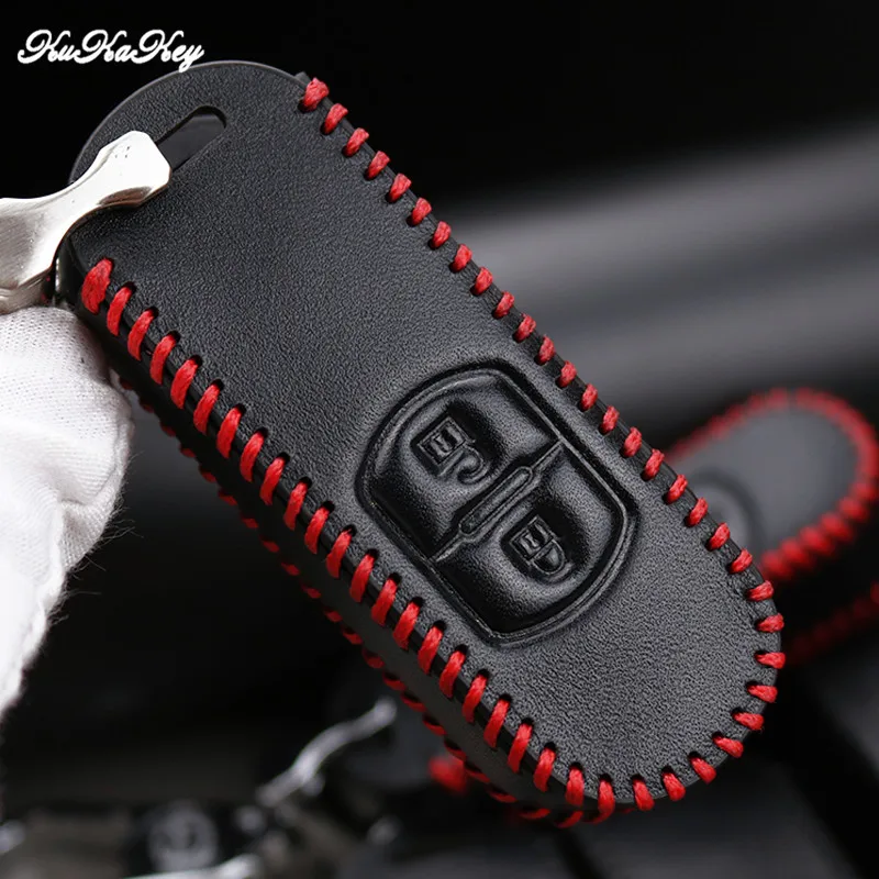 Leather Car Key Case Cover For Mazda 2 3 6 Axela Atenza CX-5 CX5 CX-7 CX-9 2014 2015 2016 2017 2&amp3 button Remote Holder Bag | Автомобили