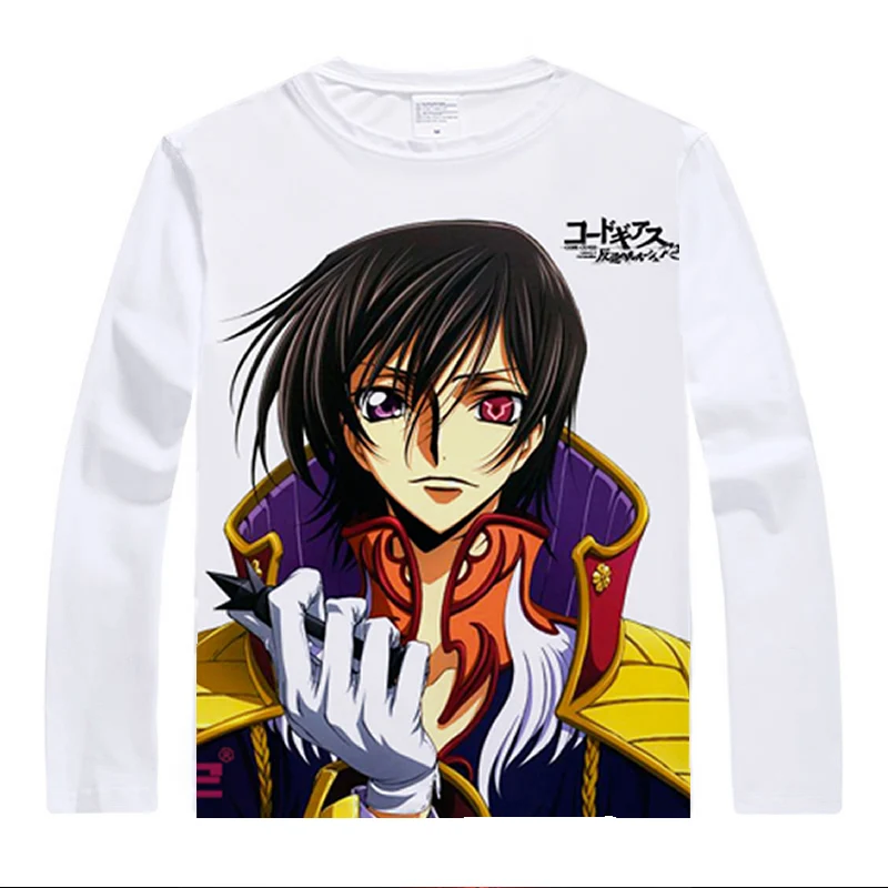 Code Geass Lelouch of the Rebellion футболки Для мужчин в стиле хип хоп с длинным рукавом