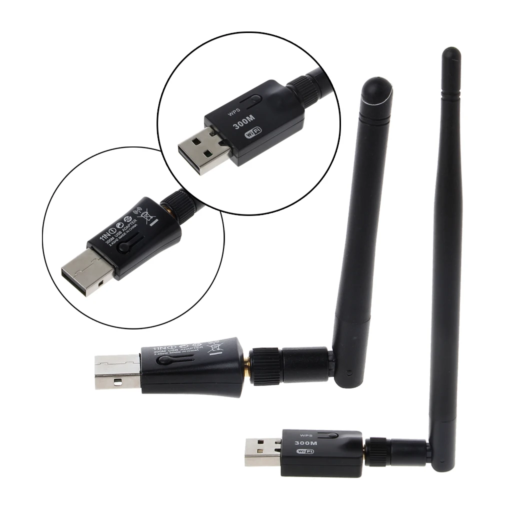 Мини USB Wifi адаптер 300 Мбит/с 2 дБ 5 дБ антенна сетевая Lan Карта ПК Wi-Fi приемник беспроводной 802.11b/n/g высокоскоростной Wifi адаптер