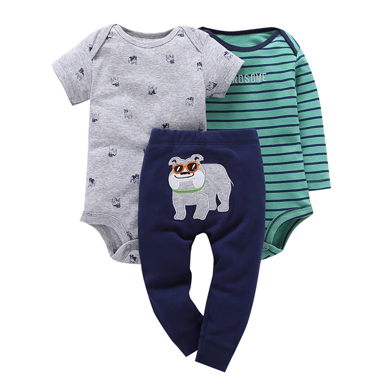 cartoon dinosaur long sleeve bodysuit+pants for newborn baby boy girl clothes set cotton new born outfit infant babies suit | Детская