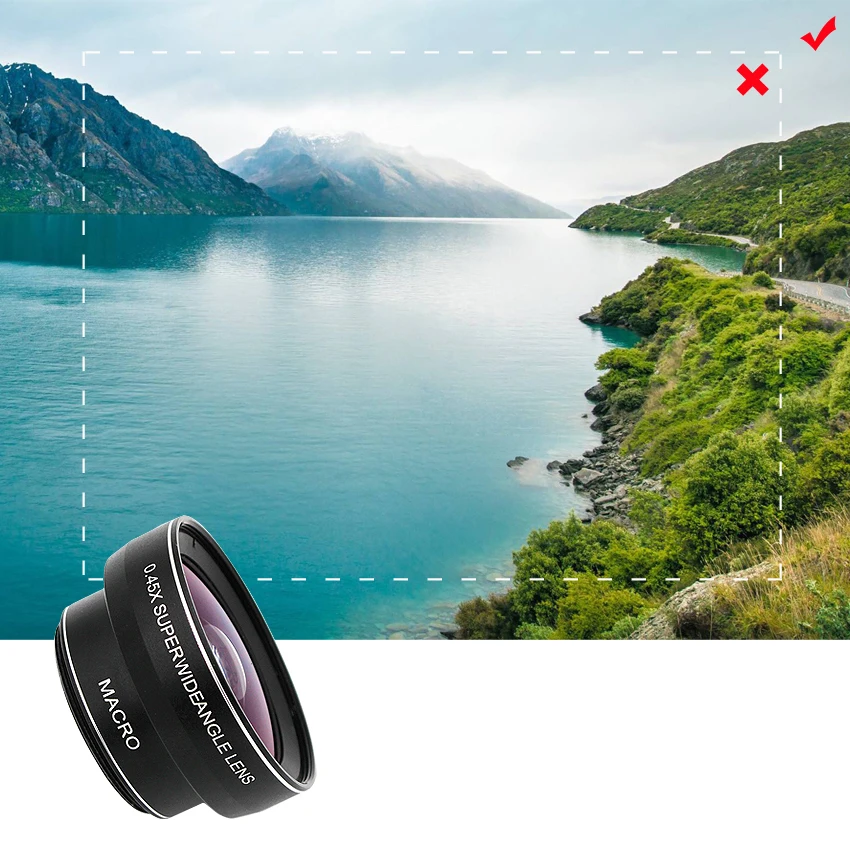 Набор линз для телефона Girlwoman 0 45x Супер широкоугольный и 12 5x супер макрообъектив HD