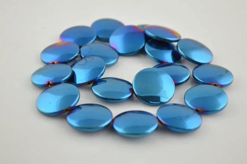 5 шт. бусины темно-синего цвета с гематитовым покрытием высококачественные