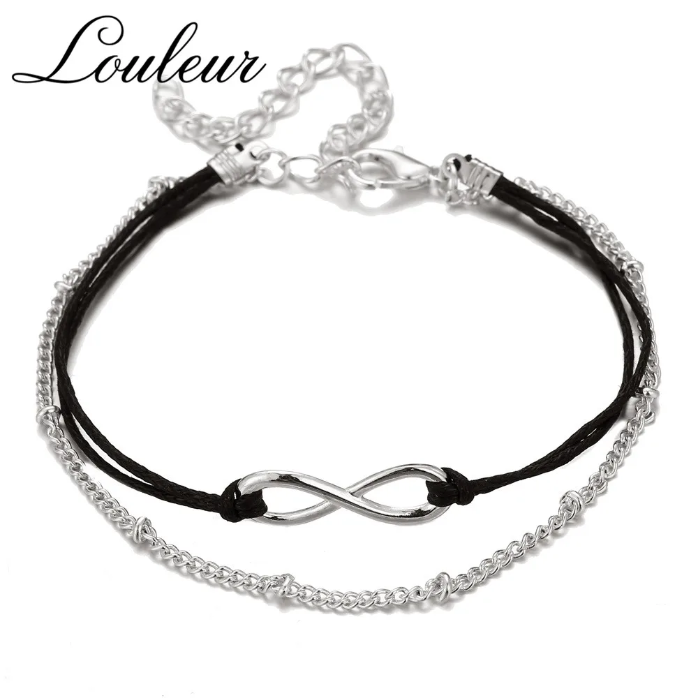 T0242SR00 2 шт Louleur Bohemia Серебряный ножной браслет Шарм волна оболочка босиком браслет-цепочка на лодыжку для женщин Sandle пляж Бохо ювелирные изделия - Окраска металла: T0242SR00