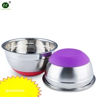mixing bowl stainless steel basin round silicone basin wcover kitchen home thickening deepening salad oil baking egg bowl