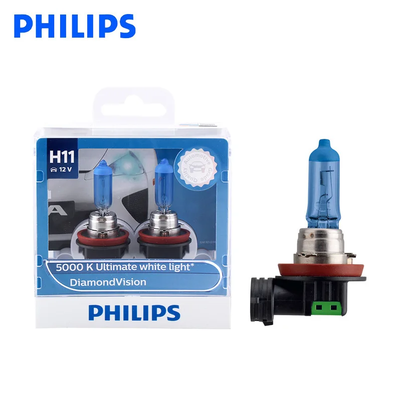 Philips H11 12 В 55 Вт Diamond Vision 5000K супер белый светильник галогенные лампы автомобильный