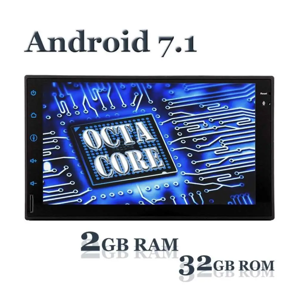 2DIN Android 7 1 автомобильный навигатор стерео наушники с встроенным Octa Core