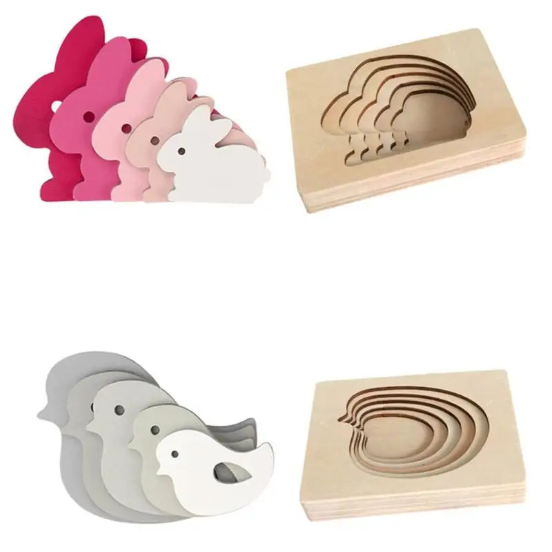 Новые Деревянные игрушки для детей, животные, картонная 3D головоломка, многослойная головоломка, детская головоломка, игрушки для детей, обучающие средства для раннего возраста