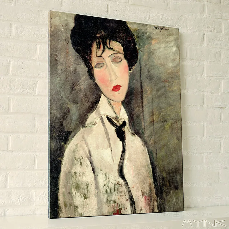 Известная женщина Modigliani Ручная роспись Современная маслом: абстрактные