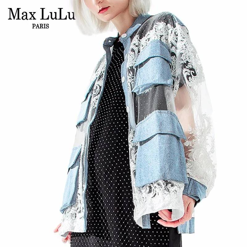 Max LuLu 2019 осенние корейские роскошные женские кружевные топы и блузки сексуальные