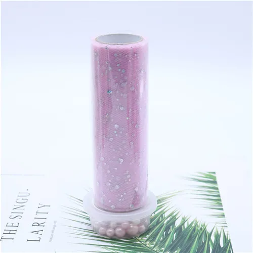 pink 15 см* 10yds Лазерная блестки Сетка на катушке Ткань DIY Baby Shower пачка юбка скатерть лента на стул Свадебные украшения для дома - Цвет: pink