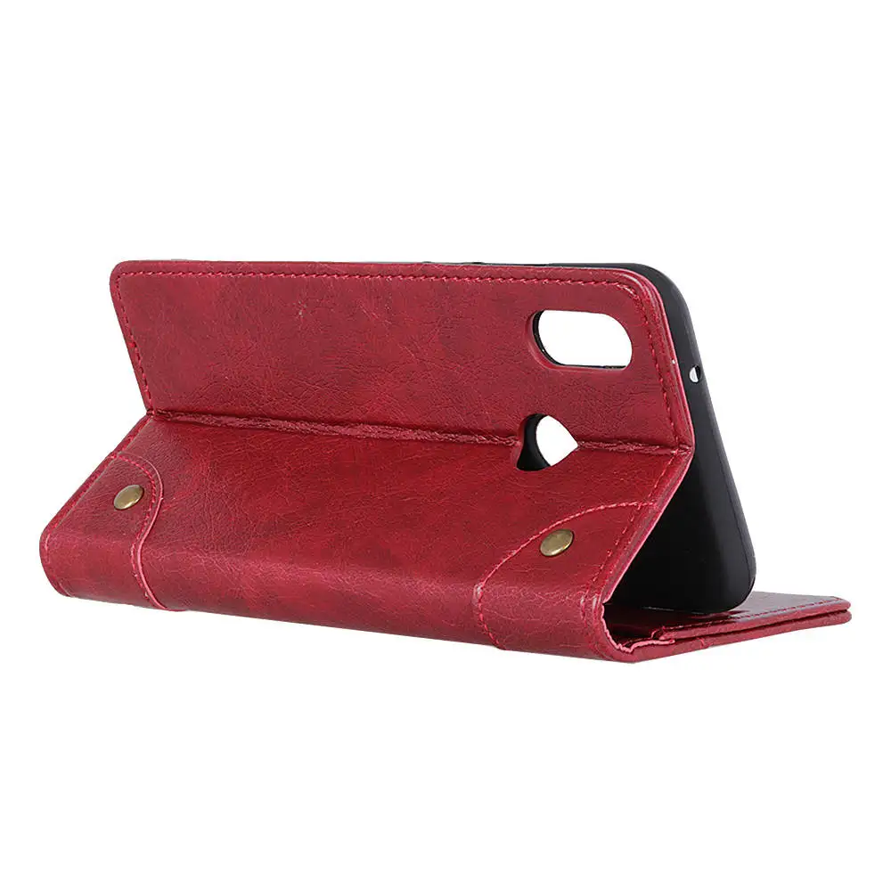 Luxury Case For Huawei Y6 Prime 2019 2018 case y6 PU Leather Wallet Stand Flip Cover With Round Rivets prime CASE | Мобильные