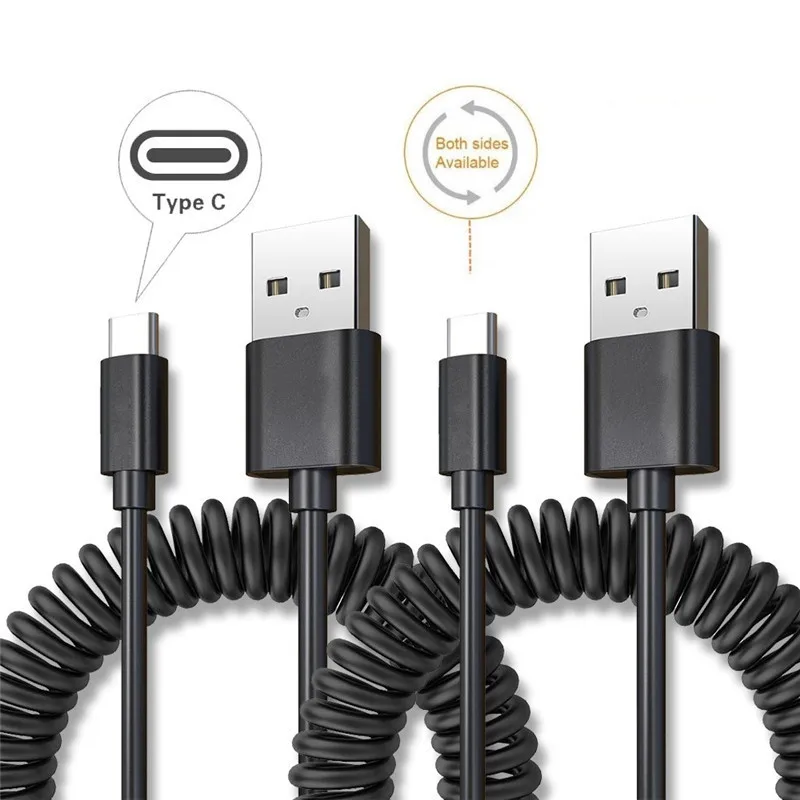 Spring Type C USB Cable For Samsung Galaxy S9 S9+/S8 S8+/S8 Active/A8+ (2018) Fast Charging Metal Wire Data Cord Adapter | Мобильные