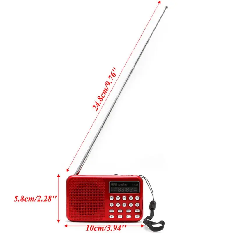 Мини ЖК-дисплей цифровой аудио FM радио USB Micro SD карта TF Динамик MP3 музыкальный плеер